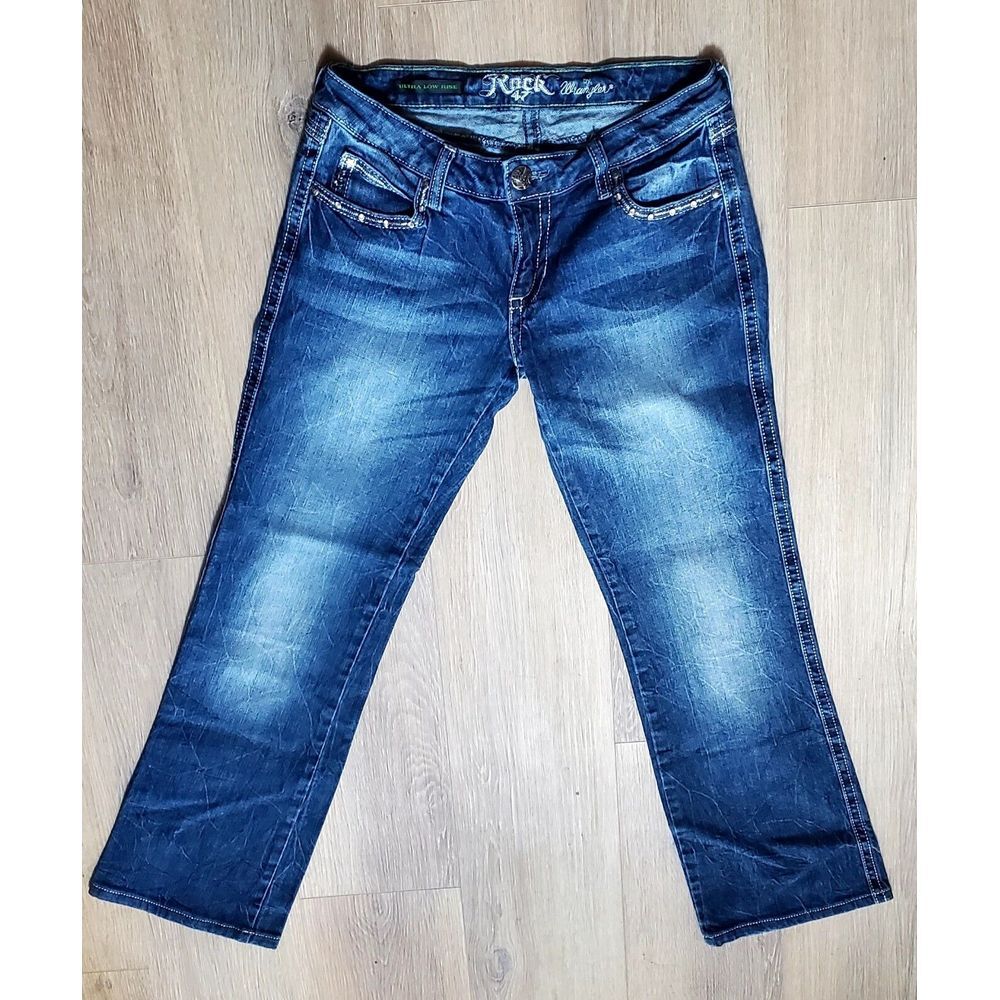 Wrangler Rock 47 Jeans Ultra Low Rise Boot Women's SM 29" Inseam See Size Notes